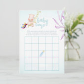 水彩Rhino Unicorn男の赤ちゃんシャワービンゴ 招待状 (スタンド正面)