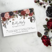 水彩RSVPハロウィーン秋のフローラボー 出欠カード