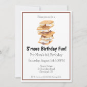 水彩Sモーレスおもしろい第6誕生日招待状 招待状 (正面)