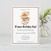 水彩Sモーレスおもしろい第6誕生日招待状 招待状 (スタンド正面)