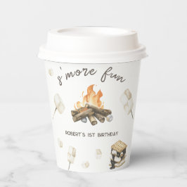 水彩S'moreおもしろいキャンプファイア1st誕生日 紙コップ
