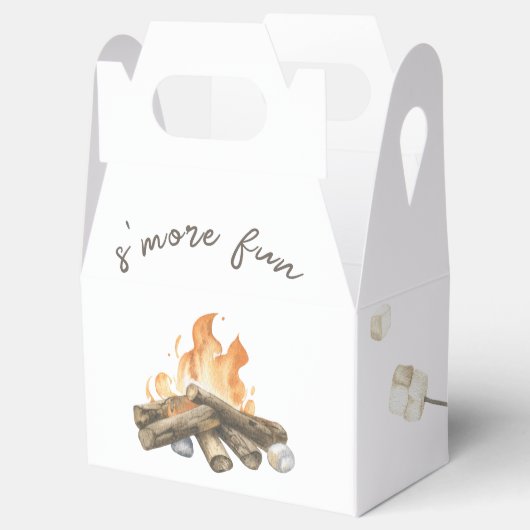 水彩S'moreキャンプファイア1st誕生日 フェイバーボックス (オープン)