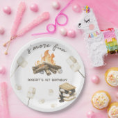 水彩S'moreキャンプファイア1st誕生日 ペーパープレート (パーティー)