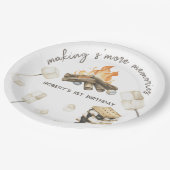 水彩S'moreキャンプファイア1st誕生日 ペーパープレート (アングル)