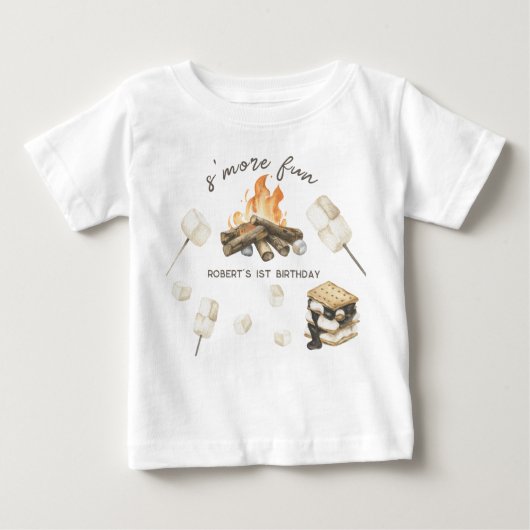 水彩S'more Campfire 2nd誕生日 ベビーTシャツ (正面)