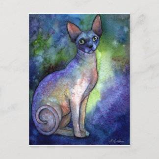 水彩Sphynx Sphinx Cat # 2 絵画's ポストカード