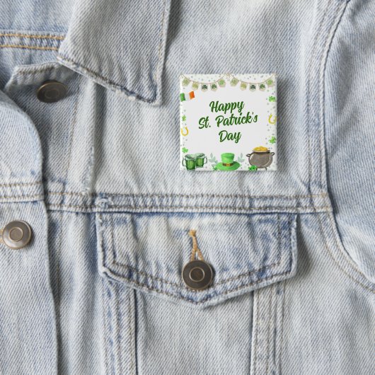 水彩St patricksパーティー 缶バッジ (インサイチュ)