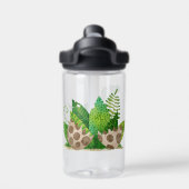 水彩Tレックス恐竜とカスタム子供の名前 ウォーターボトル (背面)