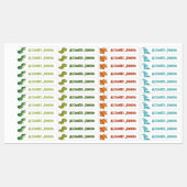 水彩Tレックス恐竜とカスタム子供の名前 ラベル (シート)