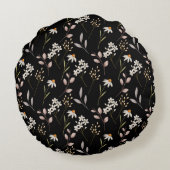 水彩WildFlowerパターン ラウンドクッション (裏面)