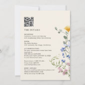 水彩Wldflowers牧草地詳細RSVP 結婚's 招待状 (裏面)