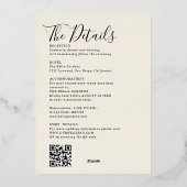 水彩Wldflowers牧草地詳細RSVP 結婚's 箔招待状 (裏面)