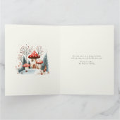 水彩Woodland Vrolijk Kerstfeest Greeting カード (内部)