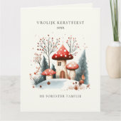 水彩Woodland Vrolijk Kerstfeest Greeting カード (正面)