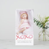 水彩XOXOバレンタインデーの写真カード シーズンカード (スタンド正面)