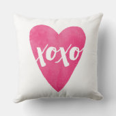 水彩XOXOバレンタイン枕 – ピンク クッション (裏面)