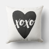 水彩XOXOバレンタイン枕 – 黒 クッション (裏面)