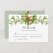 水性りんご結婚の反応カード 出欠カード (正面/裏面)