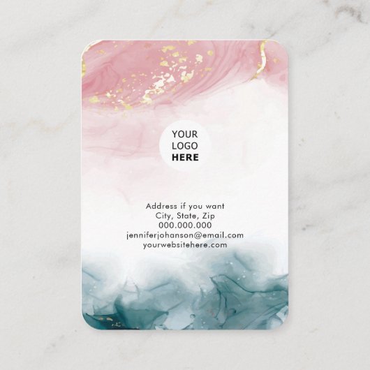 水性アルコールインクジュエリーホルダーイヤリング 名刺 (裏面)