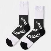 水性インクと署名で印刷されたKING ソックス (左)