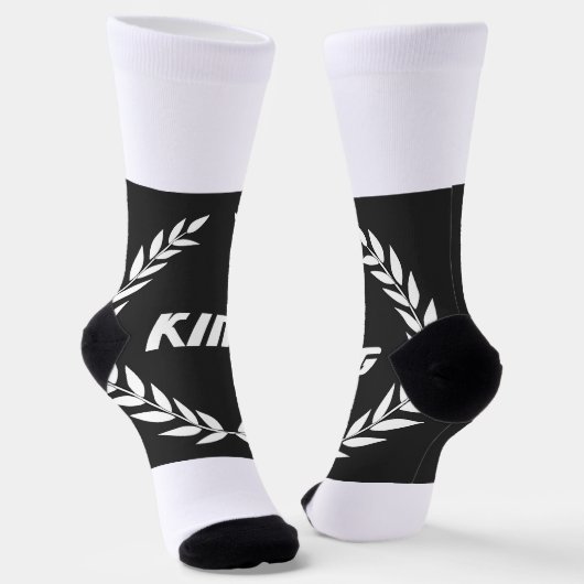 水性インクと署名で印刷されたKING ソックス (傾斜あり)