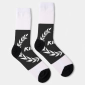 水性インクと署名で印刷されたKING ソックス (右)