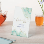 水性インクティール（緑がかった色）ペデスタル標識 台座サイン (インサイチュ)