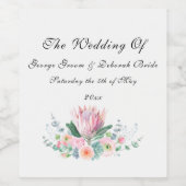 水性プロテア結婚ズ ワインラベル (シングルラベル)