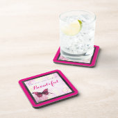 水感動的色の蝶を持つ引用文 コースター (右側)