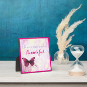 水感動的色の蝶を持つ引用文 フォトプラーク (インサイチュ)