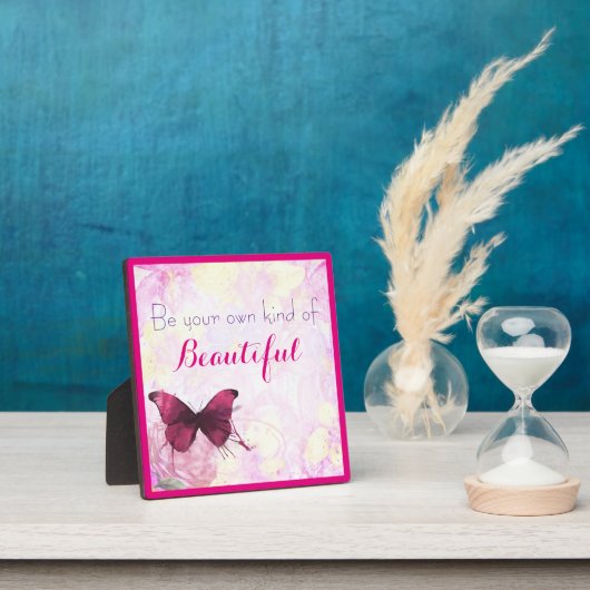 水感動的色の蝶を持つ引用文 フォトプラーク (インサイチュ)