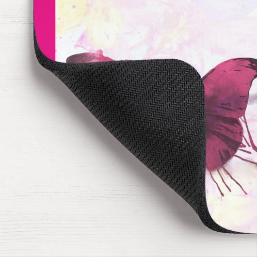 水感動的色の蝶を持つ引用文 マウスパッド (コーナー)