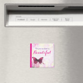 水感動的色の蝶を持つ引用文 マグネット (インサイチュ (食洗機))