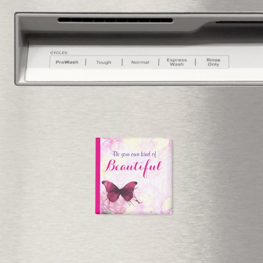 水感動的色の蝶を持つ引用文 マグネット (インサイチュ (食洗機))