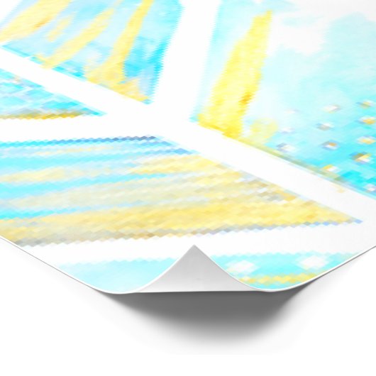 水感動的色の装飾・自宅またはオフィス ポスター (コーナー)