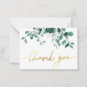 水感謝してい色ユーカリの緑 ノートカード (正面)