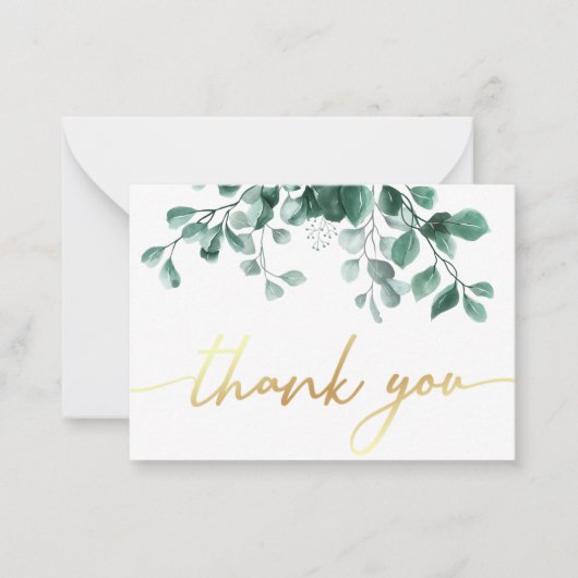 水感謝してい色ユーカリの緑 ノートカード (正面)