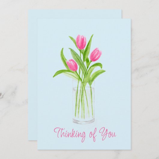 水手にチューリップ水絵を描色のフローラ シーズンカード (正面/裏面)