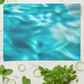 水抽象芸術ブルーグリーンターコイズアクアシー キッチンタオル (折り畳み)