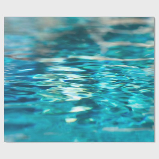 水抽象芸術ブルーグリーンターコイズアクアシー ラッピングペーパー (フラット)