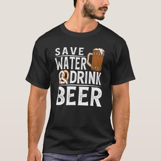 水救飲みビアビール飲み4 Tシャツ (正面)