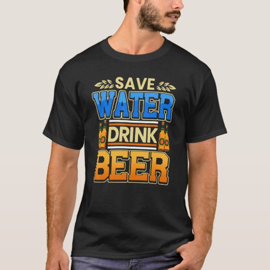 水救飲みビアビール飲み5 Tシャツ (正面)