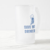 水救飲みビールおもしろいことわざ フロストグラスビールジョッキ (正面右)