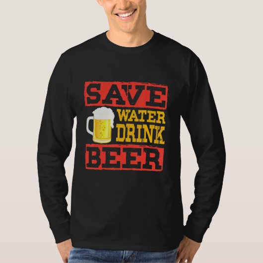 水救飲みビール – アルコール飲料ブーズドールー Tシャツ (正面)