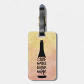 水救飲みワインブラックボトルシルエット ラゲッジタグ (裏面縦)