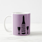 水救飲みワインブラックボトル2グラス コーヒーマグカップ (左)