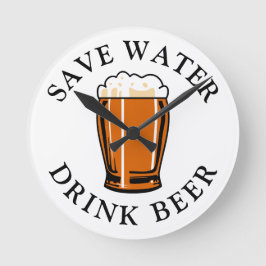 水救飲料ビール ラウンド壁時計
