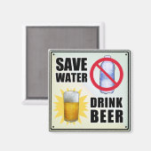 水救 – ビールを飲む マグネット (正面/裏面)