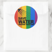 水救。一緒にシャワー。 ラウンドシール (バッグ)