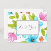 水数々のカラフル色ブーケ サンキューカード (正面/裏面)